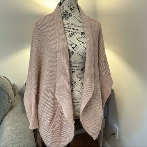 Anthropologie Sleeping on Snow Size Small Pale Pink Oversized Open Cardigan EUC